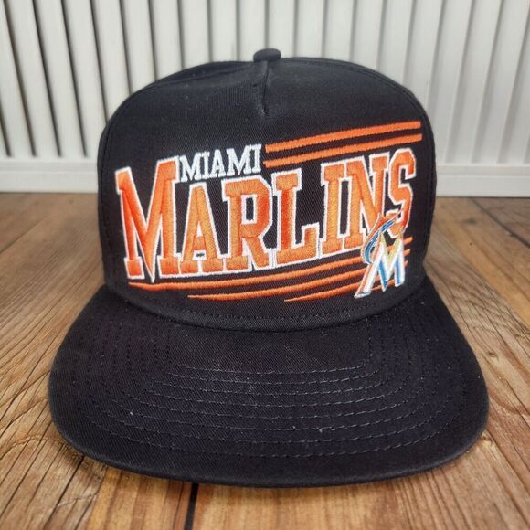 Miami Marlins New Era 9fifty Hat Cap Snapback Black MLB Baseball Team A-Frame - Picture 2 of 10
